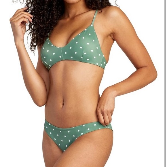 RVCA WOMEN’S SWIMSUIT SIZE MEDIUM DARK IVY POLKA DOT NWT - Picture 3 of 7